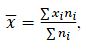 формула средней арифметической взвешенной