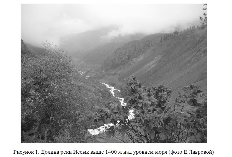 Долина реки Иссык выше 1400 м над уровнем моря