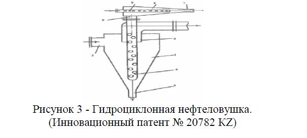  Гидроциклонная нефтеловушка. (Инновационный патент № 20782 КZ)