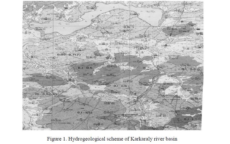 Hydrogeological scheme of Karkaraly river basin 