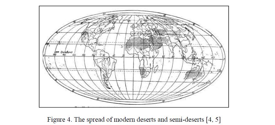 The spread of modern deserts and semi-deserts [