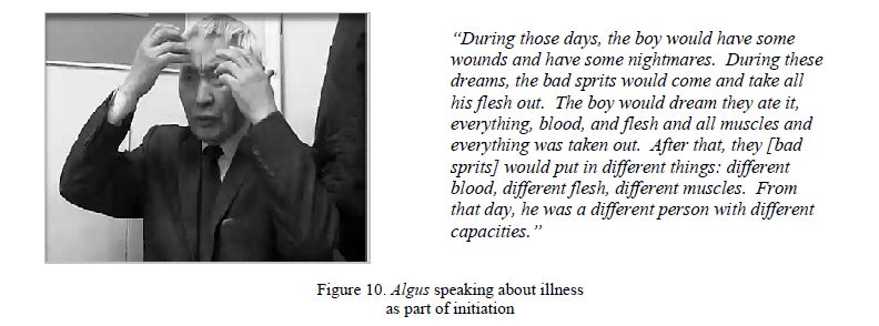Algus speaking about illness as part of initiation 