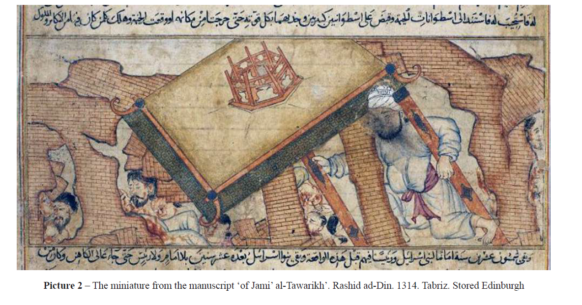 The miniature from the manuscript ‘of Jami’ al-Tawarikh’. Rashid ad-Din. 1314. Tabriz. Stored Edinburgh