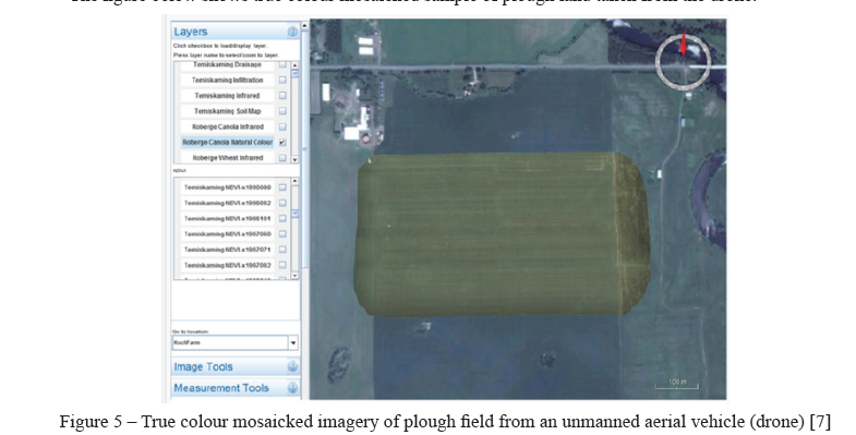 True colour mosaicked imagery of plough field from an unmanned aerial vehicle (drone) 